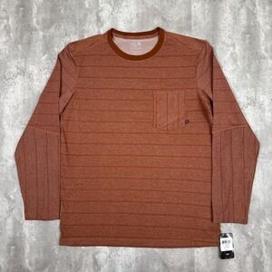 Mountain Hardwear ADL Long Sleeve Pocket T-Shirt Men's L Orange Striped Work NWT